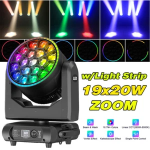 Luz de cabeza móvil haz LED ojo de abeja RGBW 19x20W zoom lavado escenario luz espectáculo fiesta - Imagen 1 de 16