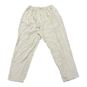 Pantaloni da donna Nikki Chasin taglia large lino cotone avorio - Foto 1 di 6