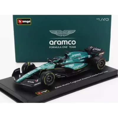 1:43 Bburago B18-38091S Lance Passeggiata Aston Martin AMR23 (Con Figura) 2023 - Immagine 1 di 2