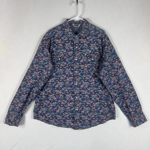 Salt Valley Western Shirt Men's XL Pearl Snap Rodeo Blue Red Abstract Rancher - Picture 1 of 11