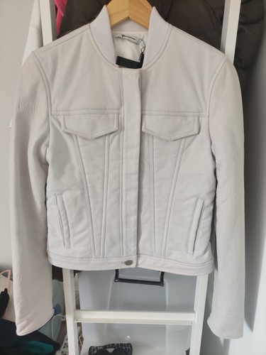 Autentica giacca di pelle Alexander Wang taglia XS UK 6 regalo San Valentino