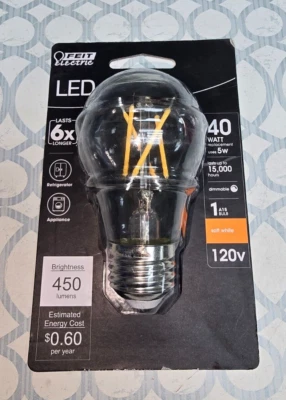 FEIT ELECTRIC LED 5W 120V A15 BULB DIMMABLE SOFT WHITE 450LUMENS - Image 1 of 3