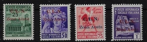 1944-45 CLN C.L.N. Aosta Mon. Distr. sopr. 4 v. MNH** Cat Orlandini 1/4 - Picture 1 of 1