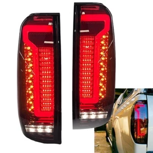 Pair Sequential Smoked LED Tail Lights Rear Lamp For Nissan Navara D40 2005-2016 - Picture 1 of 9