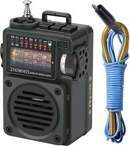 Radio de onda corta ZHIWHIS ZWS-700, Bluetooth, alertas NOAA, reproductor de MP3, portátil - Imagen 1 de 3