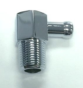 Aspirador de admisión 90° 3/8" NPT y manguera, aluminio cromado. - Imagen 1 de 2