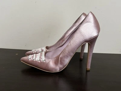 Zapatos de tacón alto Forever 21 de gamuza sintética rosa Stiletto para mujer talla 7 Foto 1 de 4