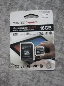 Wintec Filemate Professional microSDHC Card 16GB w/ Adapter Sealed - Picture 1 of 2