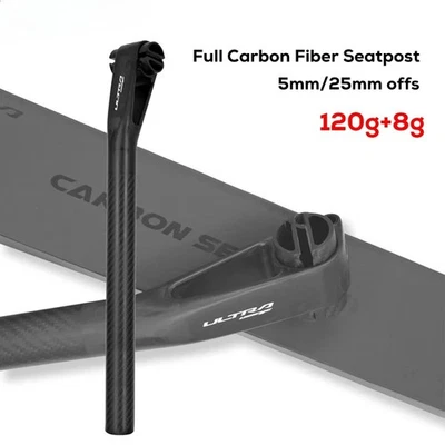 Tija de sillín de bicicleta MTB de carbono 25,4-31,6 mm para tubo de asiento de bicicleta de carretera desplazado 5 mm/25 mm Foto 1 de 4