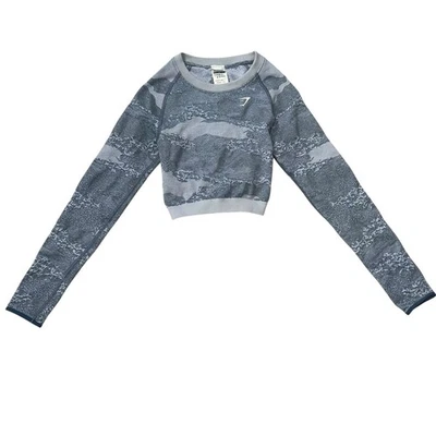 Blusa Gymshark Adapt Camuflagem Renda Traseira Atlética XS Athleisure Academia Treino Lounge - Imagem 1 de 4