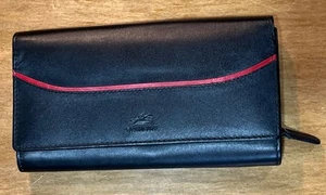 Cartera clutch de cuero negro fino MANCINI - Colección Gemma - Imagen 1 de 10
