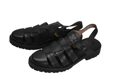 Zapatos Cole Haan para mujer talla 7,5 sandalias de pescador de cuero negro con correa trasera Foto 1 de 4