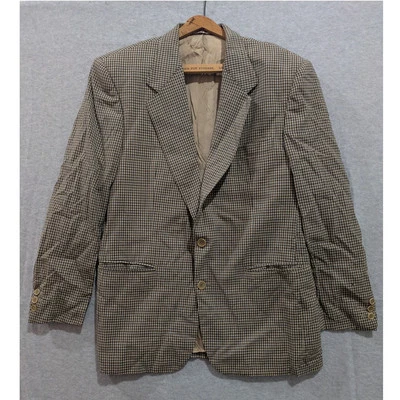 Vintage El Corte Ingles Sport Coat Men Small Plaid Lined Two-Button Suit Jacket - Image 1 of 4