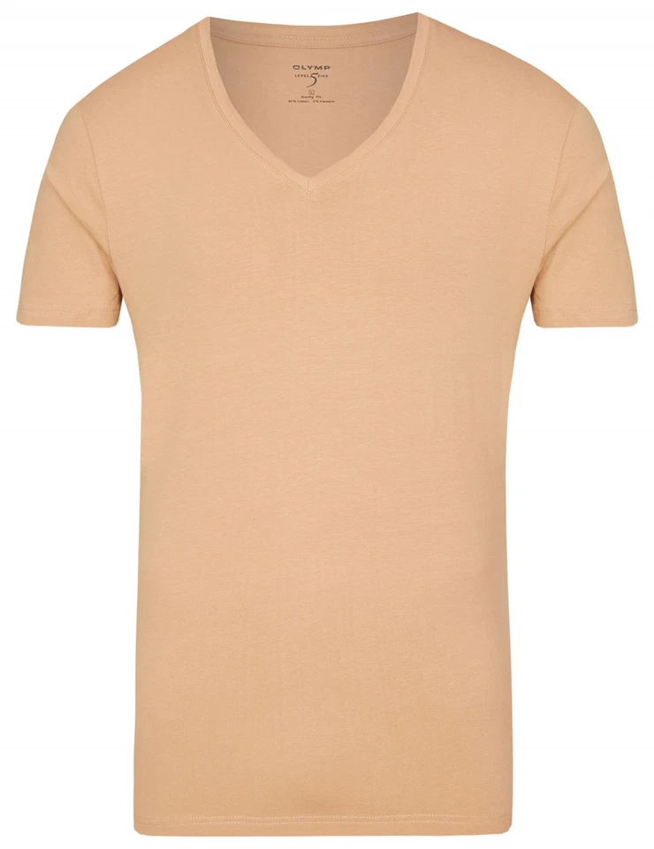 OLYMP Level Five Body Fit T-Shirt V-Ausschnitt caramel 0801 12 24 - Bild 1 von 1