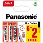 Genuine Panasonic AAA Batteries 8pk Zinc Carbon Remote, Clocks Small Appliances