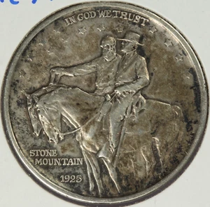 1925 Stone Mountain US Commemorative Silver Half Dollar 50c - Picture 1 of 2