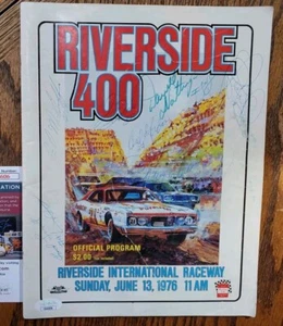 Multi Signed Autographed 1976 Riverside 400 Program Petty Waltrip Pearson JSA - Picture 1 of 9