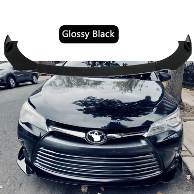 For Toyota Camry SE XSE Gloss Black Front Bumper Lip Spoiler Splitter Body Kit Foto 1 de 4