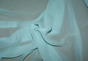 Tela de georgette crepé viscosa AZUL CLARO, peso ligero, 118 cm de ancho - Imagen 1 de 1