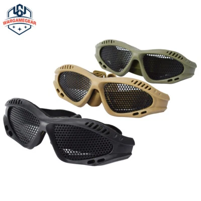 Gafas tácticas militares de airsoft paintball Bb malla de alambre de metal gafas Foto 1 de 4