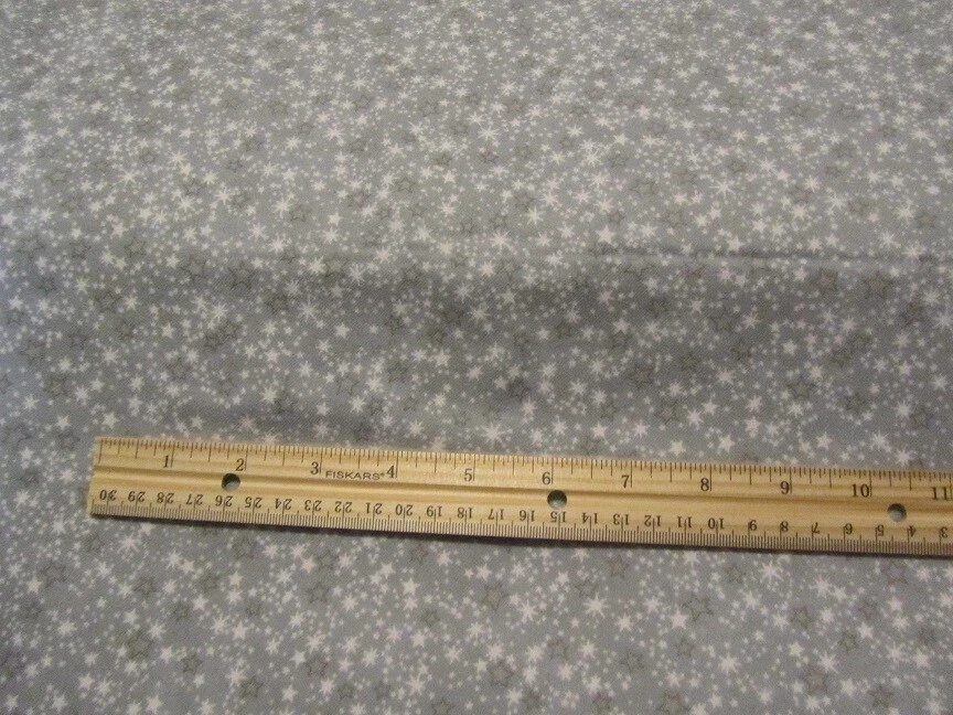 2 Yards Gray With Gray and White Stars Flannel Fabric - Image 1 of 1