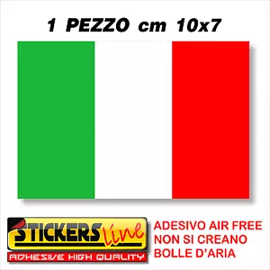 * Adesivo BANDIERA ITALIANA cm10x7 adesivi bandiera italiana tricolore ITALIA - Foto 1 di 1