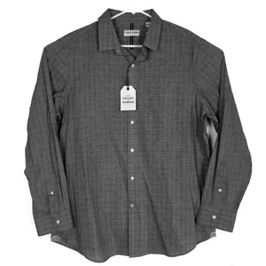 NUEVO CON ETIQUETAS Camisa Crosby Howard Para Hombres Con Botones XL Manga Larga Gris Negro Blanco A Cuadros - Imagen 1 de 5