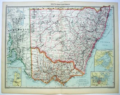 Sudeste da Austrália - Mapa original c1906 por G Philip & Son. Antigo - Imagem 1 de 4