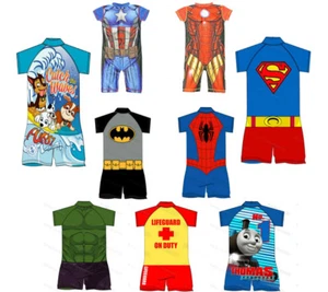 Boys UV Swimsuit Character Surf-Suit Kids Swimming Costume Sun Protection 50+ - Picture 1 of 9