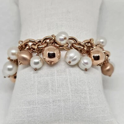 Pulsera Honora Bronce Italia Perla Cultivada Agua Dulce Dije Foto 1 de 4