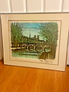 BERNARD BUFFET "LE PONT NEUF" Signed Framed LITHOGRAPH - Picture 1 of 4