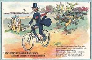Bristol CT neues Fahrrad Abfahrt Rücktrittbremsen Gedicht 1909 Postkarte - Bild 1 von 2