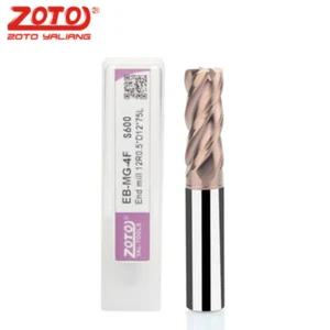 ZOTO ZOTO 60 degree round nose milling cutter 4 edge CNC tool 60° 4R/5/6/8/10/12 - Picture 1 of 6
