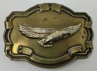 Brass Belt Buck with Golden Eagle and Banner3-3/4&quot; W x 2-3/4&quot; H Vintage