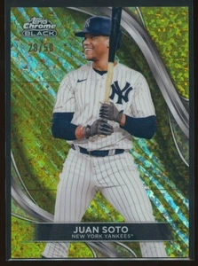 Juan Soto 2024 Topps Chrome Black Mini Diamond Gold Refractor /50 - Picture 1 of 2