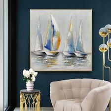 Sea Wall Art Ocean Sailboat Oil Painting Hand Painted Style Picture Nautical