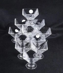 (12) CCI Crystal Clear Square Pyramid Shaped Footed SHERBERT DISH 3"SQ x 2.25"H - Bild 1 von 5
