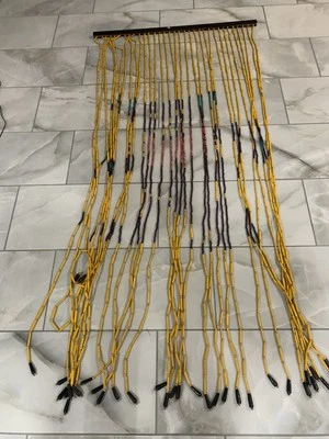 RARO Grateful Dead Vintage Años 70 Colgante Madera Cuentas Marco Puerta Cortina Madera Foto 1 de 4