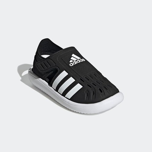 Sandali da acqua Adidas unisex bambino nero bianco taglia 13 slide punta chiusa nuovi con etichette