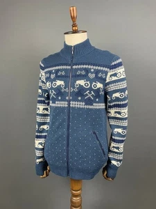 Mood Of Norway Herren Pullover Gr. L Blau Wolle Full Zipper Langarm - Bild 1 von 14