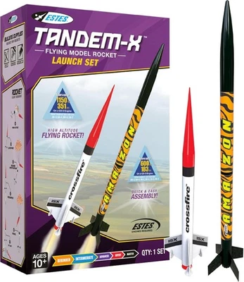 NEW Estes 1469 Tandem X Rocket Launch Set Prebuilt Beginner Flying Model Set - Image 1 of 4
