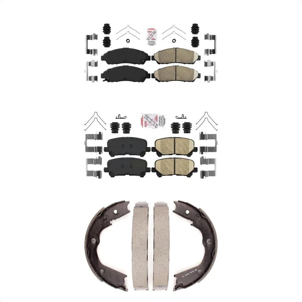 Front Brake Pads Rear Parking Shoes Kit for Acura MDX ZDX 2007-2013 oeI3 - Image 1 of 4
