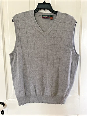 Saddlebred Heather Gray Sweater Vest Sz XL Academia Preppy Grandpa Hong Kong - Image 1 of 4