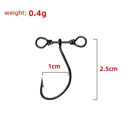 Gancho de pesca Drop Shot 50 piezas plataforma de tiro de caída en línea y gancho giratorio para gusano de lubina Foto 1 de 4