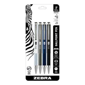 Bolígrafo retráctil Zebra Bolígrafo F-301A, barril de metal premium colores surtidos - Imagen 1 de 6