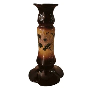 Vintage Style Floral Candlestick - Brown Amber Mix / Early 20th Century - Picture 1 of 7