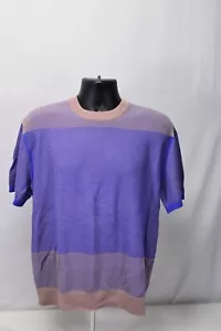 NUEVO CON ETIQUETAS $395 Paul Smith Algodón Tejido Paneles Camiseta Púrpura Grande - Imagen 1 de 7
