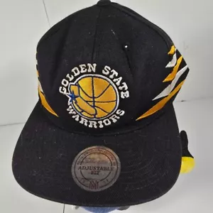 Golden State Warriors Hat Cap Snapback Black Mitchell Ness Hardwood Classics Men - Picture 1 of 3