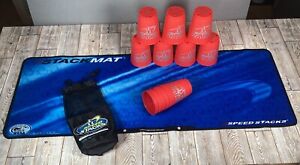Speed Stacks - Set Of 12 x Red & Silver Cups & Bag + Stack Mat - Official WSSA 