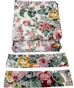 Vintage Ralph Lauren Allison Floral Curtain Panel Lined Cotton 41 x 86 Set of 2 - Picture 1 of 10